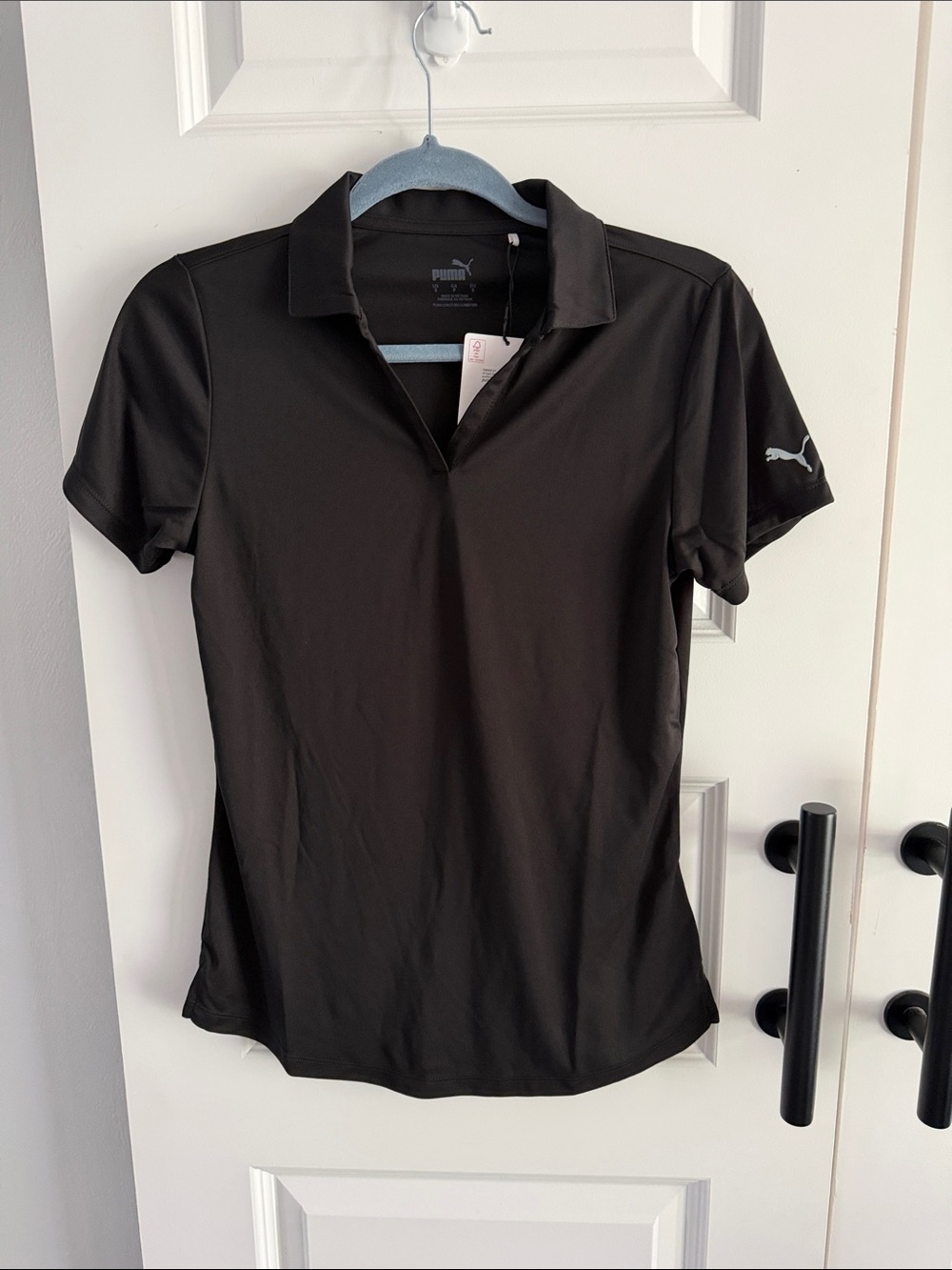 Puma Women's Black Short Sleeve Polo Shirt